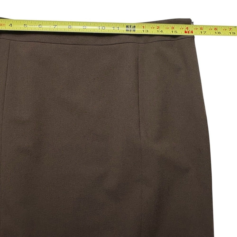 Lafayette 148 Wool Blend Pencil Skirt Size 10 Brown Side Zip Vent Back *Read - Picture 6 of 10